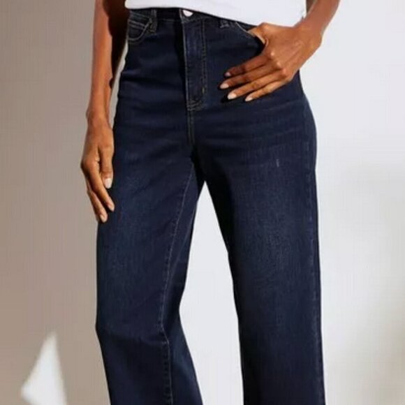 NWT Soft Surroundings The Ultimate High Rise Straight Cropped Jeans sz 4 - Picture 1 of 14